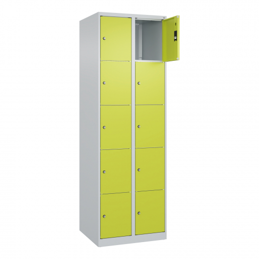 C+P Schließfachschrank Classic PLUS 2x5Fächer 1850x600x500mm l.gr/c.gn, - 820141760