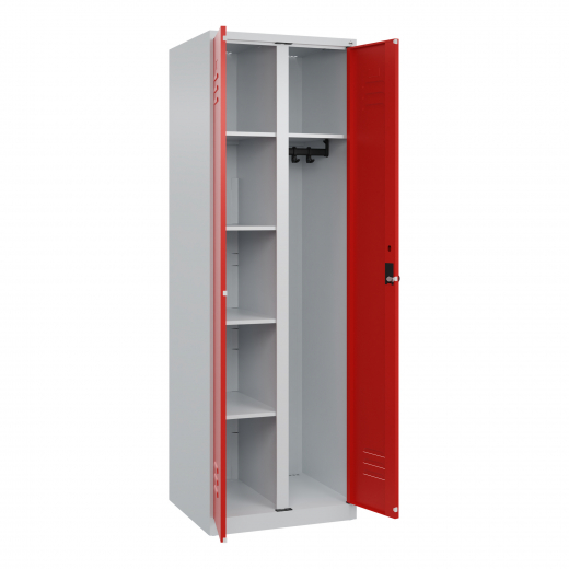 C+P Garderobenschrank Classic PLUS 2Abteile 1850x600x500mm l.gr/rt, - 820142530