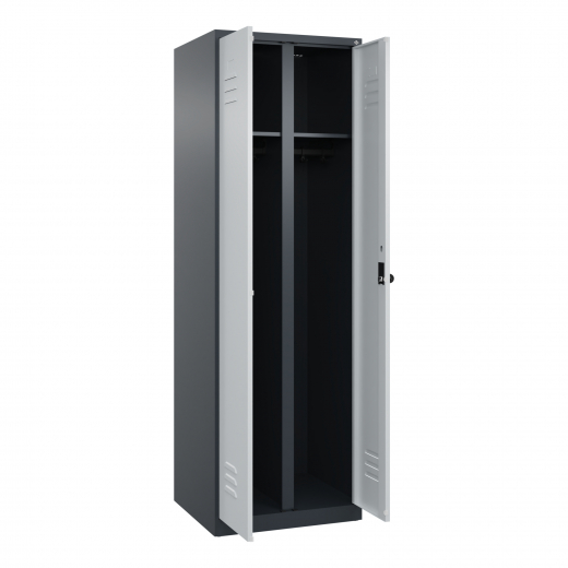 C+P Schwarz-Weiß-Spind Classic PLUS 1850x600x500mm 2Abteile an/lgr, - 820197281