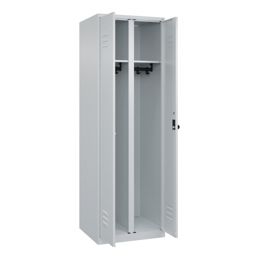 C+P Schwarz-Weiß-Spind Classic PLUS 1850x600x500mm 2Abteile lgr/lgr,