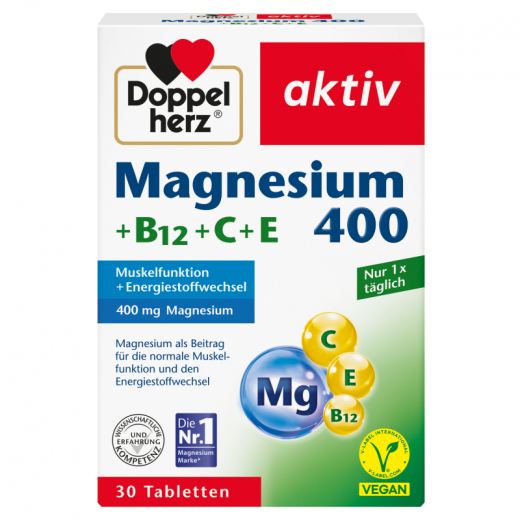 Doppelherz Magnesium 400 Vitamin B+C+E 30St,