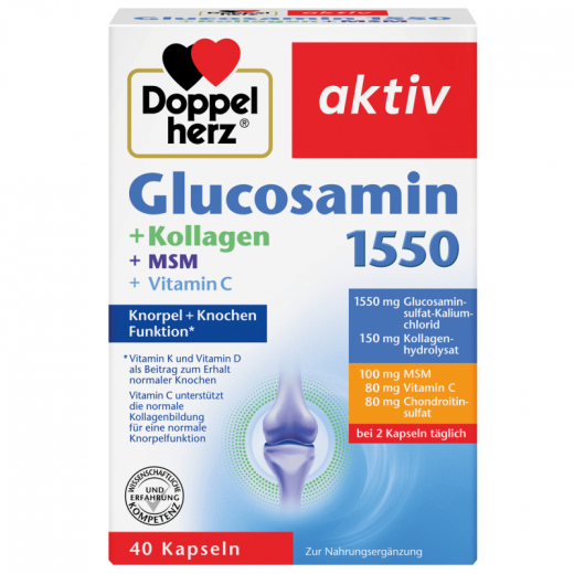 Doppelherz Glucosamin 1550 +Kollagen +Hyaluron 40St,