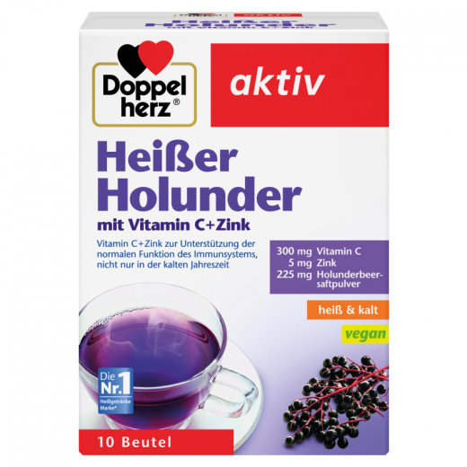 Doppelherz Heißer Holunder Vitamin C +Zink 10St, - 492182000