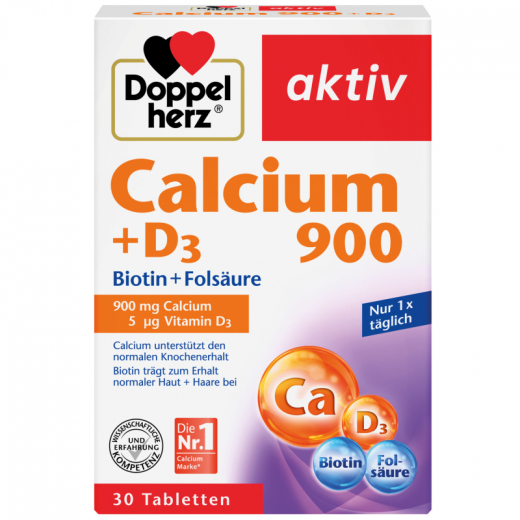 Doppelherz Calcium 900 +D3 +Biotin 30St,