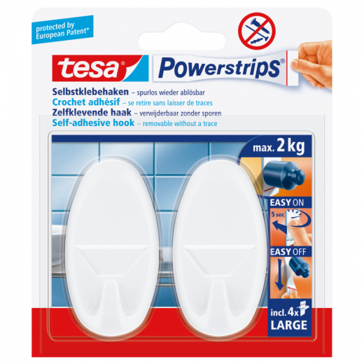 tesa Klebehaken Powerstrips 58013-00049 oval ws 2 St./Pack., - 14112648