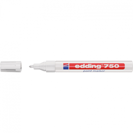 edding Lackmarker 750 4-750049 2-4mm Rundspitze permanent weiß, - EDD750WS