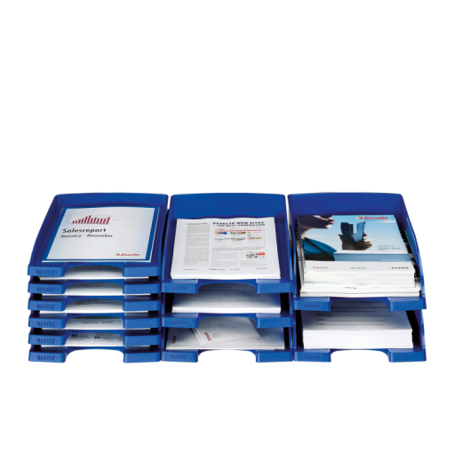 Leitz Briefablage Jumbo Plus 52330035 DIN A4 PS blau, - LEI5233BL