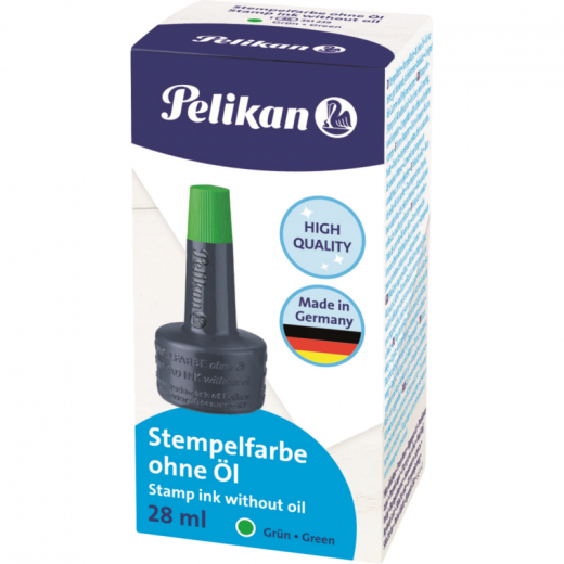 Pelikan Stempelfarbe 4K 351239 ohne Öl 28ml grün, - PEL351239GN