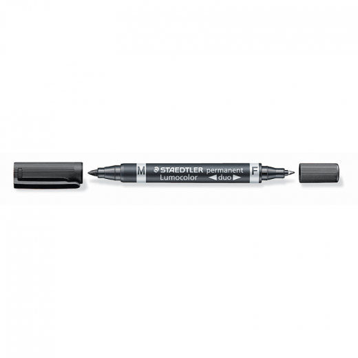 STAEDTLER Permanentmarker Lumocolor duo 348-9 0,6mm/1,5mm schwarz, - STA348SW