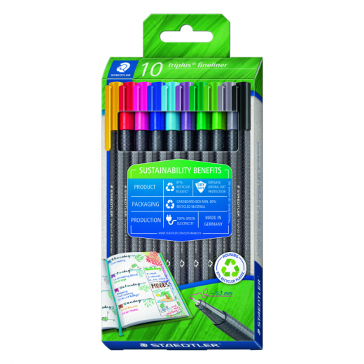 STAEDTLER Fineliner triplus 334 RC10 sort. 10St.,