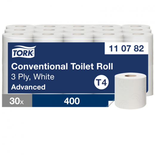 Tork Toilettenpapier Advanced 110782 3lg 250Bl. weiß 30 Rl./Pack., - 542205