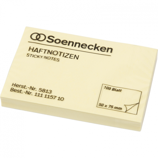 Soennecken Haftnotiz 5813 75x50mm 100Blatt gelb, - 111115710