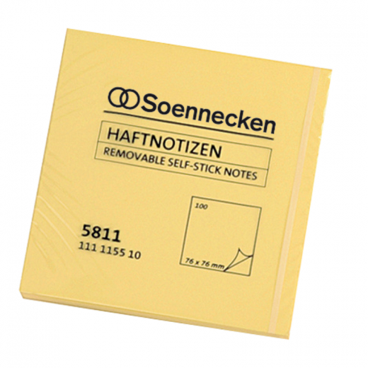 Soennecken Haftnotiz 5811 75x75mm 100Blatt gelb, - 111115510