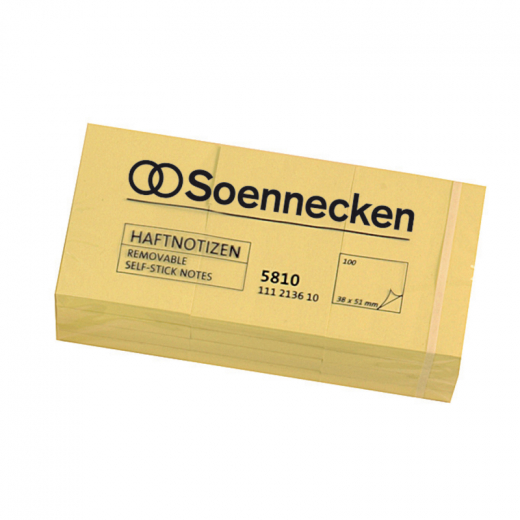 Soennecken Haftnotiz 5810 50x40mm hellgelb 12x100Blatt 12 St./Pack.,