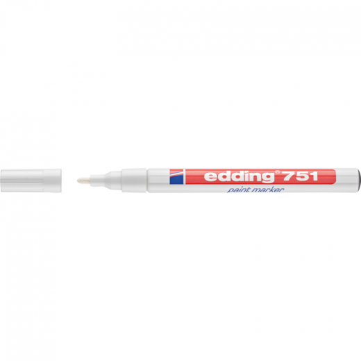 edding Lackmarker 751 4-751049 1-2mm Rundspitze permanent weiß, - EDD751WS