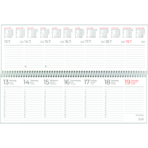 ZETTLER Tischquerkalender 116-0015 1W/2S, - ZET116