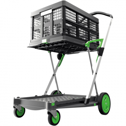 Klapptrolley Kunststoff/Aluminium grau/grün, - 890042660