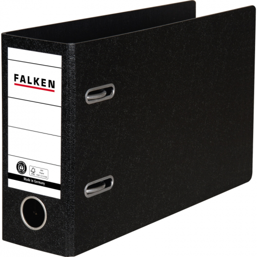 Falken Ordner S80 11285905 DIN A5 quer 80mm Hartpappe schwarz, - FAL11285905