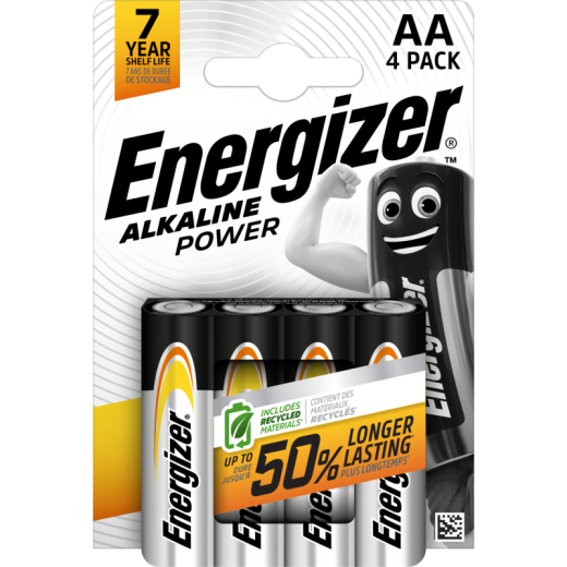 Energizer Batterie Alkaline Power E300132909 AA Mignon 4 St./Pack.,