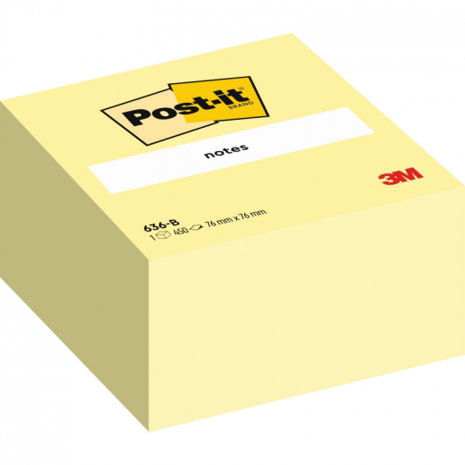 Post-it Haftnotiz Würfel  636B 76x45x76mm ge, - MMM636B