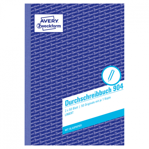 Avery Zweckform Durchschreibebuch 904 DIN A5 liniert 2x50Blatt, - 83249X