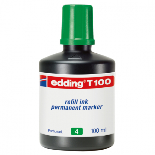 edding Nachfüllflasche 4-T100004 für Permanentmarker 100ml grün, - 841261