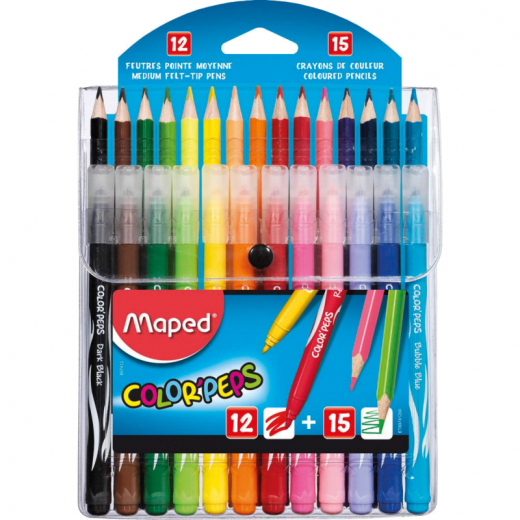 Maped Filzstift/Buntstift Color Peps 897412 sort. 12+15St., - 859662