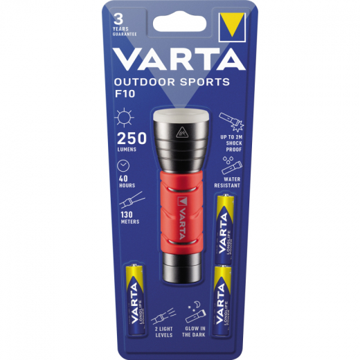 Varta Taschenlampe Outdoor Sports 17627101421 LED 3xAAA rot, - 870000930