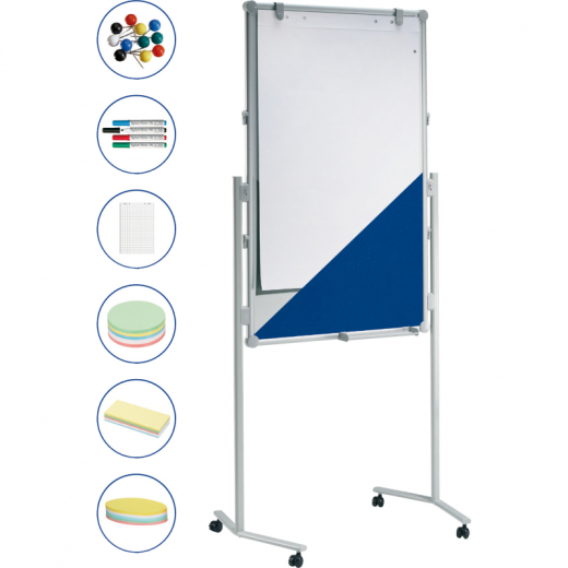 MAUL Moderationstafel MAULpro 6381182 75x120cm blau/weiß +Zubehör, - 8716308