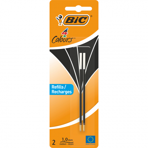 BIC Kugelschreibermine 4 Colours 931779 0,4mm schwarz 2 St./Pack., - BIC931779