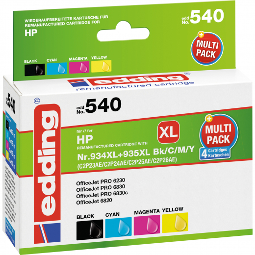 edding Tintenpatrone 18-540 HP No. 934XL/935XL 4St./Pack, - EDD18540