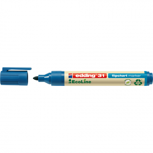 edding Flipchartmarker 31 EcoLine 4-31003 1,5-3mm Rundspitze blau, - EDD31BL