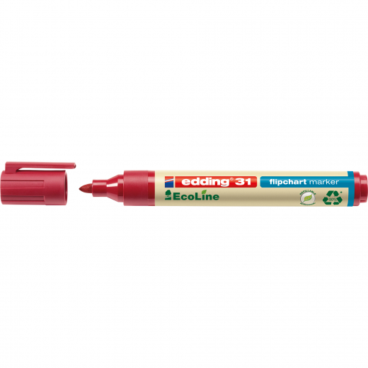 edding Flipchartmarker 31 EcoLine 4-31002 1,5-3mm Rundspitze rot, - EDD31RT