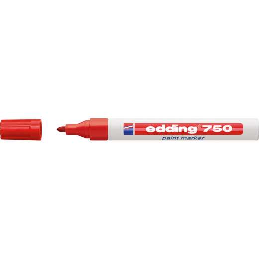 edding Lackmarker 750 4-750002 2-4mm Rundspitze permanent rot, - EDD750RT