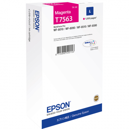 Epson Tintenpatrone C13T756340 T7563 1.500Seiten magenta, - EPST756340