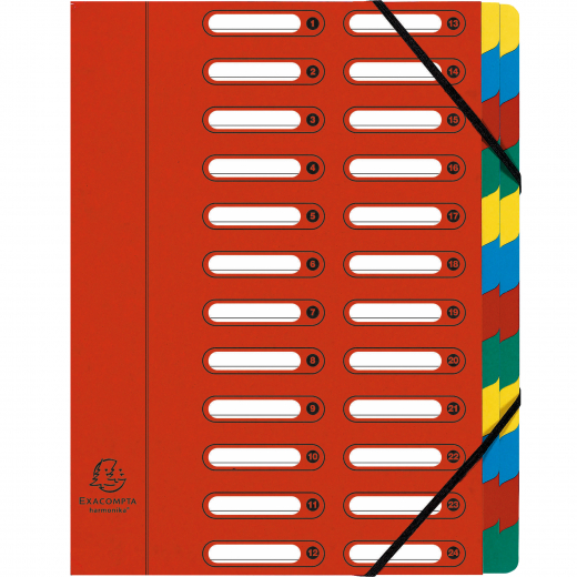 Exacompta Ordnungsmappe Harmonika 55245E DIN A4 24Fächer rot, - EXC55245E