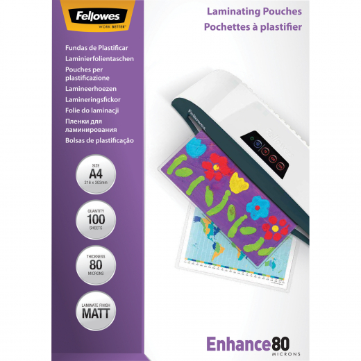 Fellowes Laminierfolie Enhance 80 5452103 DIN A4 tr 100 St./Pack., - FEL5452101