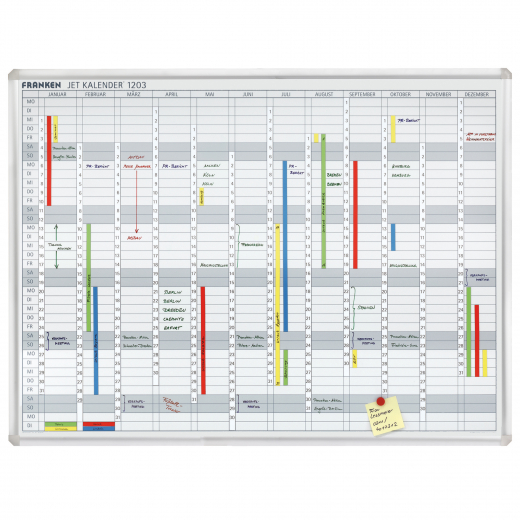 Franken Jahresplaner JetKalender JK1203 120x90cm 12Monate weiß, - FRAJK1203