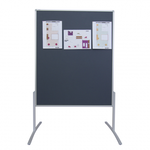 Franken Moderationstafel PRO MT800312 120x150cm Filz grau, - FRAMT800312