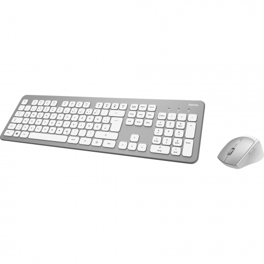 Hama Tastatur-Maus-Set KMW-700 00182676 silber/weiß, - HAM182676