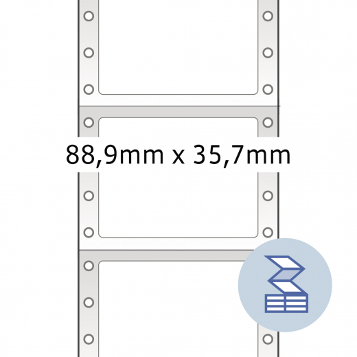 HERMA Endlosetikett 8161 88,9x35,7mm weiß 2.000 St./Pack., - HER8161