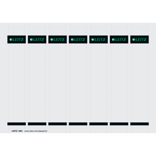 Leitz Einsteckrückenschild 16810085 kurz/schmal Karton gr 175 St./Pack., - LEI1681GR