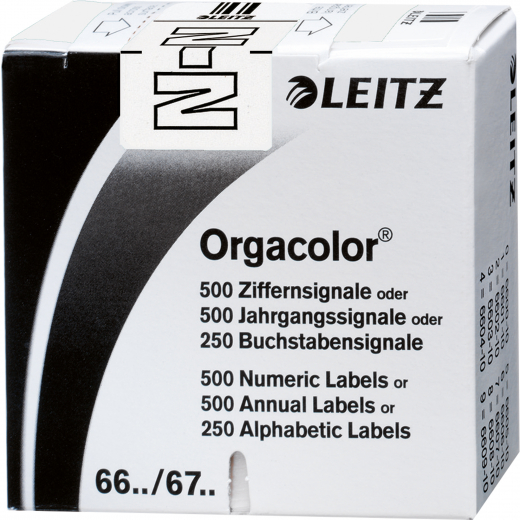 Leitz Buchstabensignal Orgacolor 66231000 N weiß 250 St./Pack., - LEI66231000