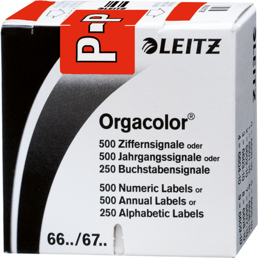 Leitz Buchstabensignal Orgacolor 66251000 P rot 250 St./Pack., - LEI66251000