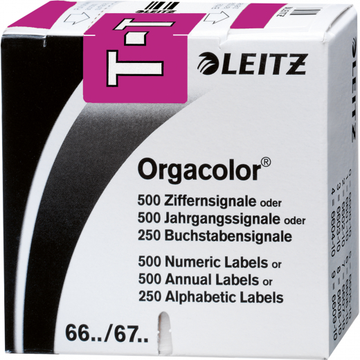 Leitz Buchstabensignal Orgacolor 66291000 T violett 250 St./Pack., - LEI66291000