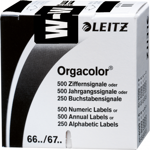 Leitz Buchstabensignal Orgacolor 66321000 W schwarz 250 St,/Pack., - LEI66321000