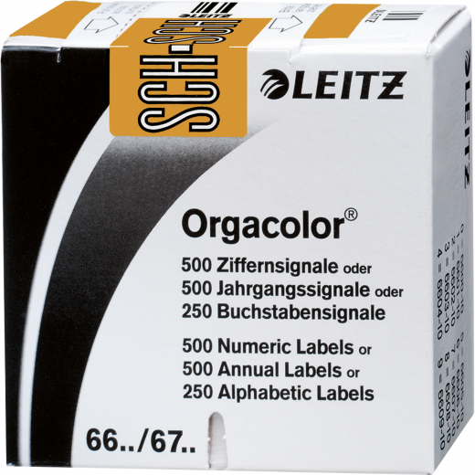 Leitz Buchstabensignal Orgacolor 66361000 SCH orange 250 St./Pack., - LEI66361000