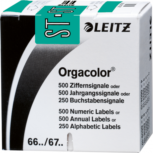 Leitz Buchstabensignal Orgacolor 66371000 ST türkis 250 St./Pack., - LEI66371000