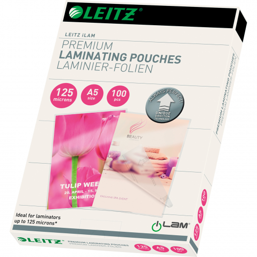 Leitz Laminierfolie UDT 74930000 DIN A5 125mic 100 St./Pack., - LEI7493