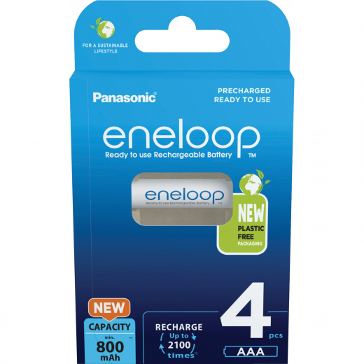 Panasonic Akku eneloop BK-4MCDE/4BE AAA HR03 1,2V/800mAh 4 St./Pack., - PANBK4MCDE4BE